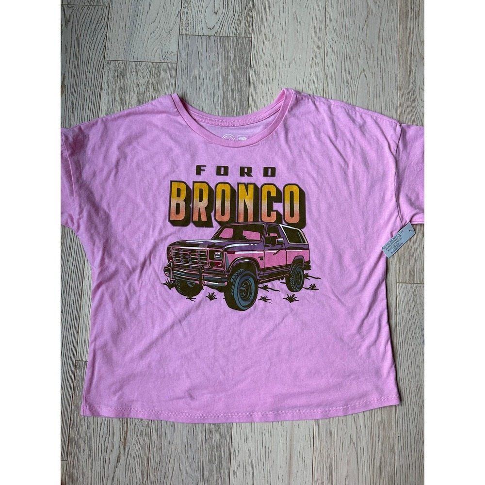 Wonder Nation Ford Bronco Retro Graphic T-Shirt Bermuda Pink XXL 18 New